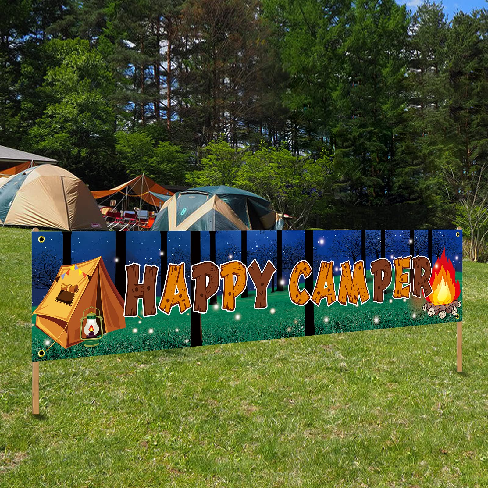 해피 캠핑카 배너 캠핑 테마 생일 가족 파티 용품 소년 - Outdoor Adventure Birthday Party 리뷰 및 가격