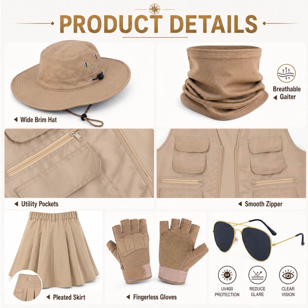 여성 탐험가 야외 의류 모자 장갑 선글라스 하이킹 낚시 - Outdoor Adventure Outfit 리뷰 및 가격