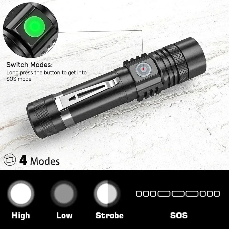 T6 LED 충전식 손전등, 18650 줌이 가능한 토 - Outdoor Adventure Trips 리뷰 및 가격