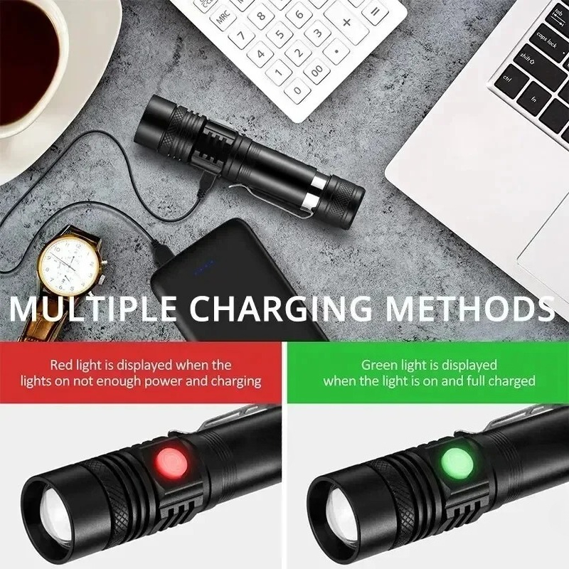 T6 LED 충전식 손전등, 18650 줌이 가능한 토 - Outdoor Adventure Trips 리뷰 및 가격